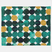 Stippen patroon - smaragd en goudglitter fleece deken (Voorkant (Horizontaal))