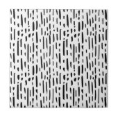 Stippen Patroon Zwart Wit Strepen Tegeltje (Voorkant)