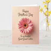 Stippen Perzik Madelief Moederdag kaart (Gele Bloem)