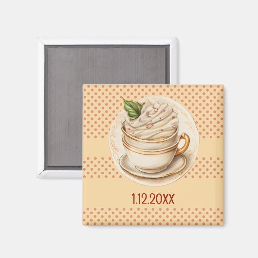 Stippen perzik magneet (Voorkant / Achterkant)