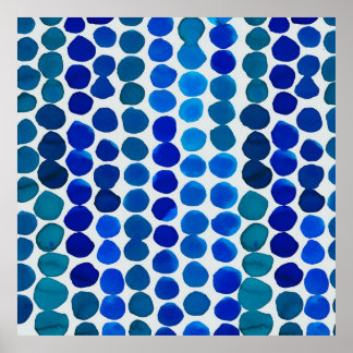 Stippen Poster in blauw