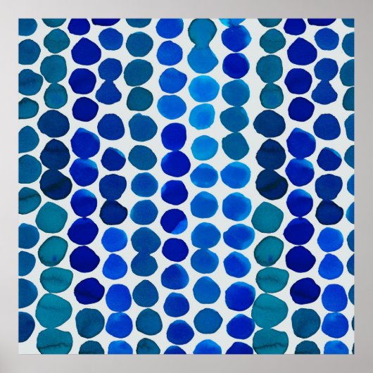 Stippen Poster in blauw (Voorkant)