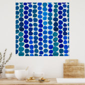 Stippen Poster in blauw (Keuken)