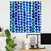 Stippen Poster in blauw (Thuiskantoor)