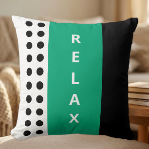 Stippen relax zwart groen kussen