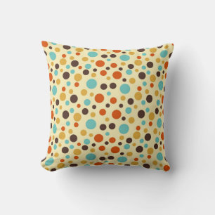 Stippen Retro Kleuren Blauw Geel Rood Kussen