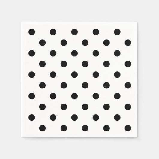 Stippen | retro zwart-wit stippen servetten (Voorkant)