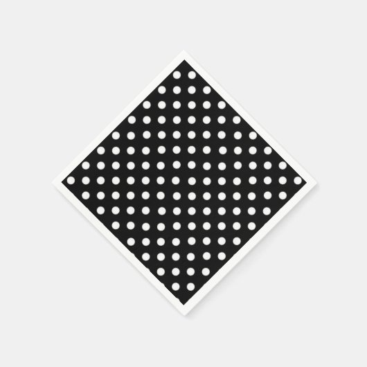 Stippen | retro zwart-witstippenpatroon servet (Hoek)