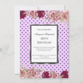 Stippen Rode Roze Rozen Verjaardag Kaart (Voorkant)