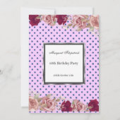 Stippen Rode Roze Rozen Verjaardag Kaart (Achterkant)