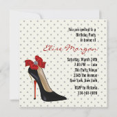 Stippen Rode Zwarte Hoge Hak Sandaaltje Verjaardag Kaart (Achterkant)
