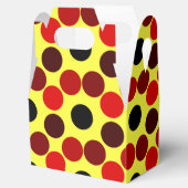 Stippen Rood gele Gable Favor Box Bedankdoosjes (Geopend)