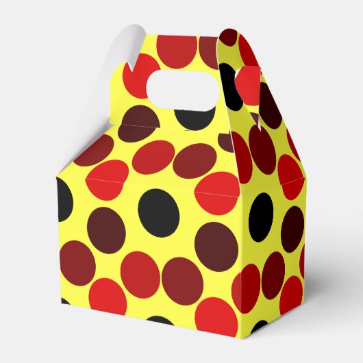 Stippen Rood gele Gable Favor Box Bedankdoosjes (Voorkant Zijde)