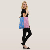 Stippen Roze Blauw Custom All-Over-Print Canvas ta Tote Bag (Op model)