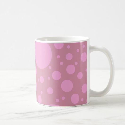 Stippen Roze Blauw Wit 325 ml Klassieke Witte Mok (Rechts)