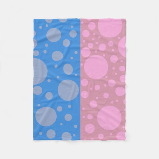Stippen Roze Blauwe Dot Fleece Deken, Klein Deken (Voorkant)
