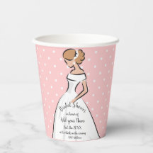 Stippen Roze Bruidsmeisjesfeest Witte Trouwjurk