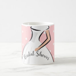 Stippen Roze Bruiloftsfeest Witte Trouwjurk Koffiemok