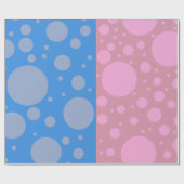 Stippen roze en blauw mat inpakpapier, cadeaupapier (Vlak)