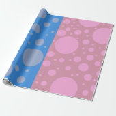 Stippen roze en blauw mat inpakpapier, cadeaupapier (Uitgerold)