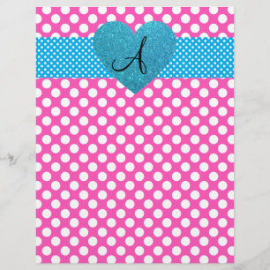Stippen roze en witte monogram flyer