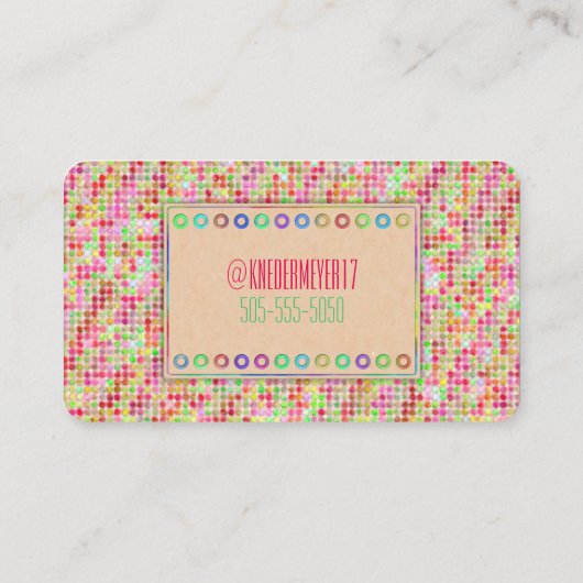 Stippen Roze Visitekaartje (Achterkant)
