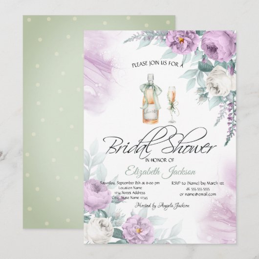 Stippen Rozen met glazen flesjes Kaart (Voorkant / Achterkant)