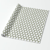 Stippen Saliegroen en Wit Cadeaupapier (Uitgerold)