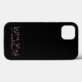 Stippen Script Name Monogram Blush Pink Case-Mate iPhone Case (Achterkant (horizontaal))