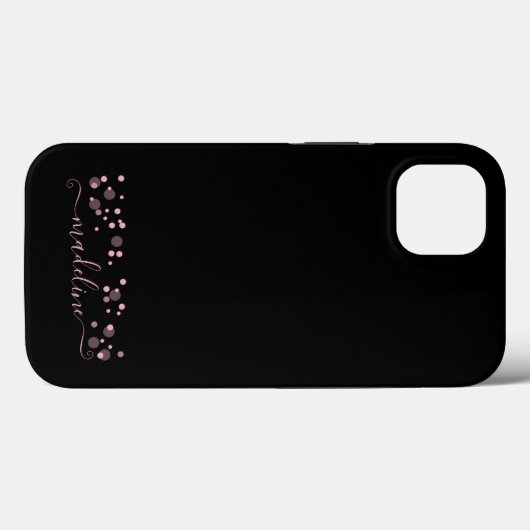 Stippen Script Name Monogram Blush Pink Case-Mate iPhone Case (Achterkant (horizontaal))