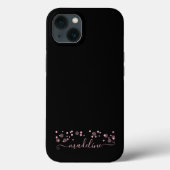 Stippen Script Name Monogram Blush Pink Case-Mate iPhone Case (Achterkant)