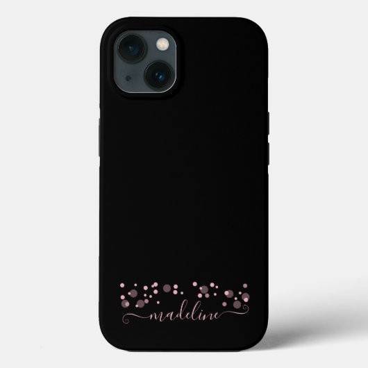Stippen Script Name Monogram Blush Pink Case-Mate iPhone Case (Achterkant)