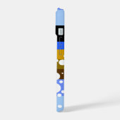 stippen & strepen aangepaste initialen iPhone 15 hoesje (Linkerkant)