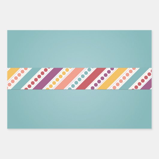 Stippen & Strepen Verpakkingsdocument Vlakke Bladr Inpakpapier Vel (Voorkant 2)