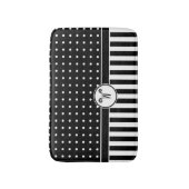Stippen Stripes Monogram Black White Bath Badmat (Voorkant Verticaal)