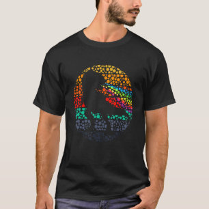 Stippen T Rex Dinosaurus Regenboog Vuur Internatio T-shirt