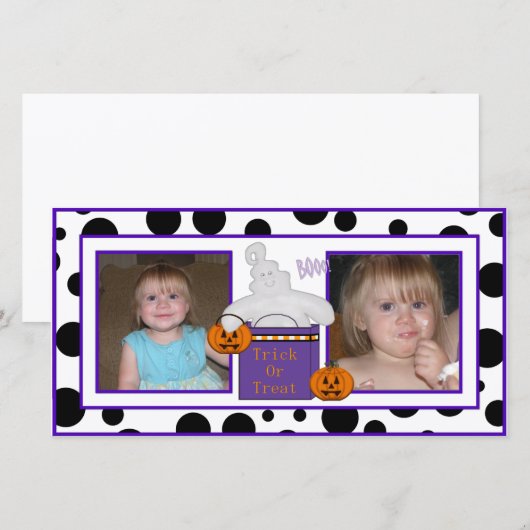 Stippen Trick or treat Fotokaarten (Voorkant / Achterkant)