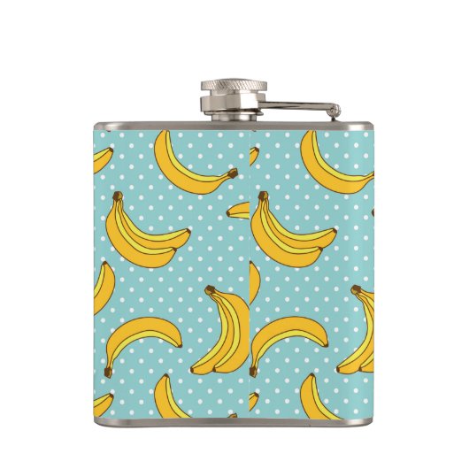 Stippen van bananen en pokken heupfles (Achterkant)