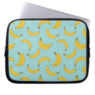 Stippen van bananen en pokken laptop sleeve