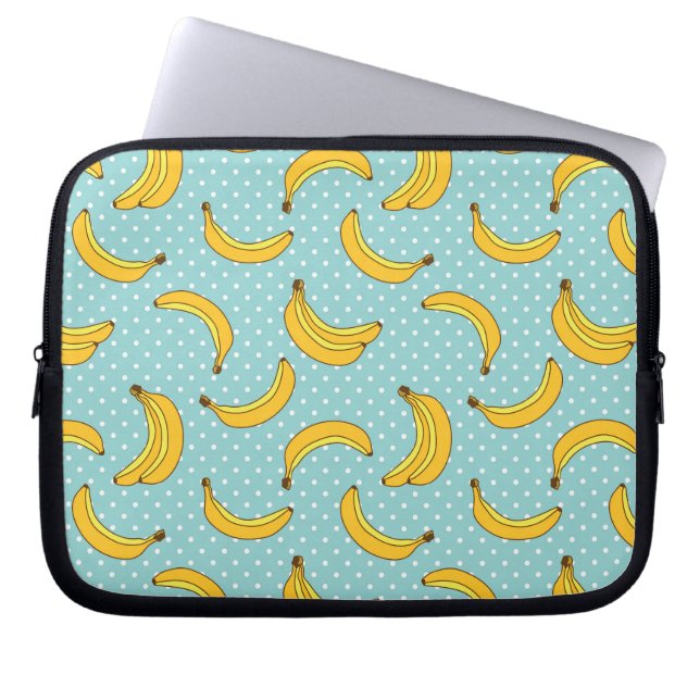 Stippen van bananen en pokken laptop sleeve (Voorkant)