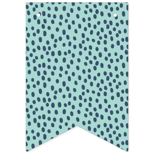 Stippen van de blauwgroen en de marine vlaggetjes (Eerste vlag)