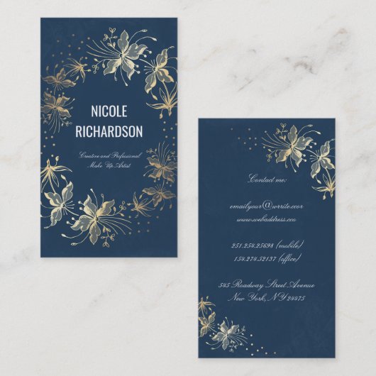  Stippen van de marine en de goudflora van de grot Visitekaartje (Voorkant / Achterkant)