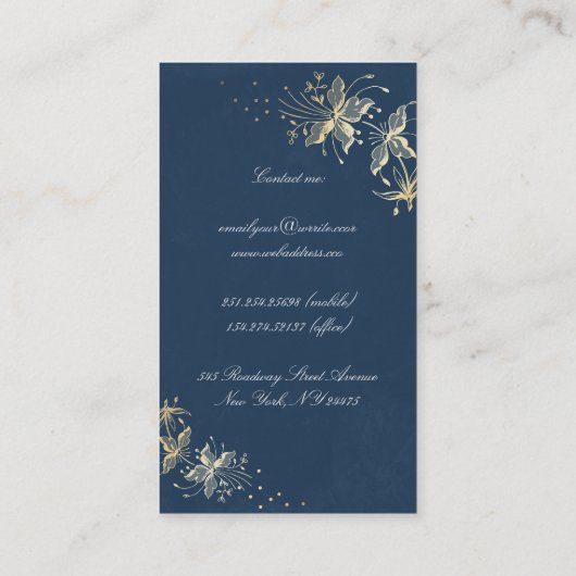  Stippen van de marine en de goudflora van de grot Visitekaartje (Achterkant)