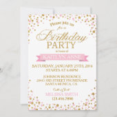 Stippen van de Sparkle Pink en Gold Glitter op zat Kaart (Voorkant)