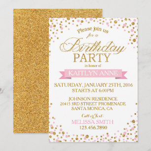 Stippen van de Sparkle Pink en Gold Glitter op zat Kaart