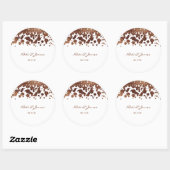 Stippen van de witte en de Bronze Confetti Glamor  Ronde Sticker (Vel)