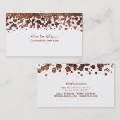 Stippen van de witte en de Bronze Confetti Glamor  Visitekaartje (Voorkant / Achterkant)