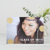 Stippen van Glitter | Uitnodiging van de Graduatio (Staand voorkant)