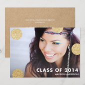 Stippen van Glitter | Uitnodiging van de Graduatio (Voorkant / Achterkant)