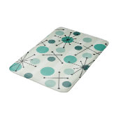 Stippen van het atoomtijdperk en stoeprand Aquamar Badmat (Gekanteld)